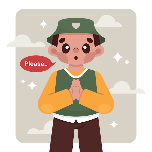 Free vector person showing please illustration