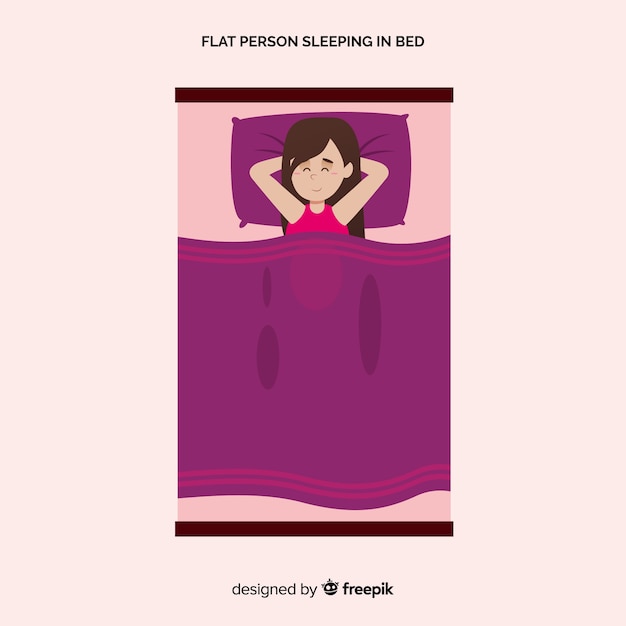 Free vector person sleeping in bed background