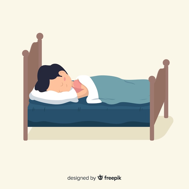 Free vector person sleeping in bed background