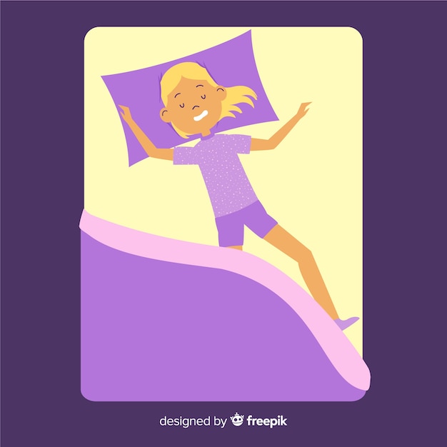 Free vector person sleeping in bed background