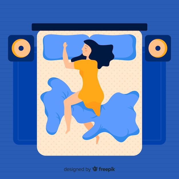 Free vector person sleeping in bed background