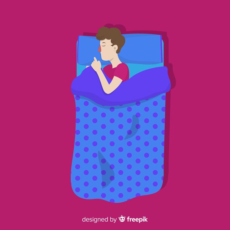 मुफ़्त वेक्टर person sleeping in bed in flat style