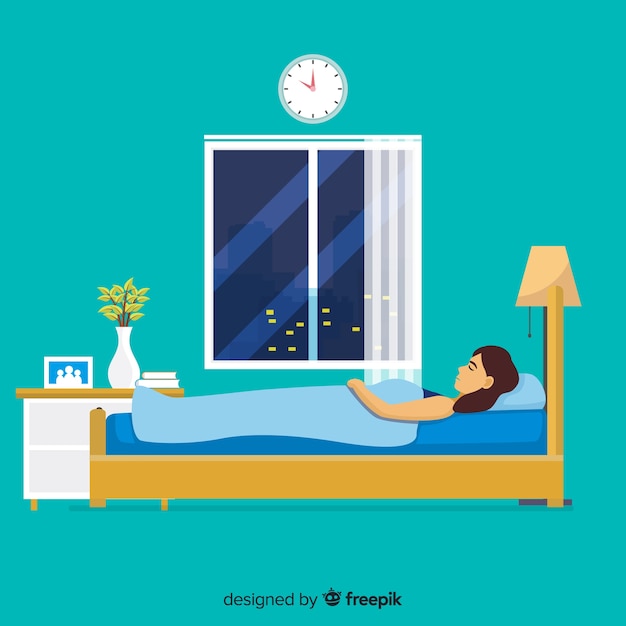 Free vector person sleeping