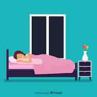 Free vector person sleeping