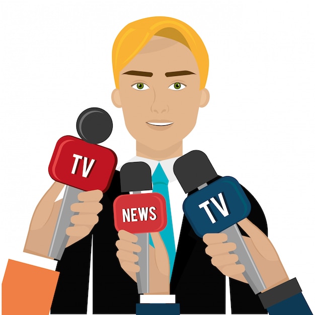 Free vector person talking to news