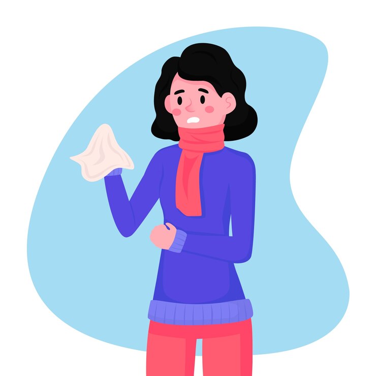 Free Vector person with cold illustration