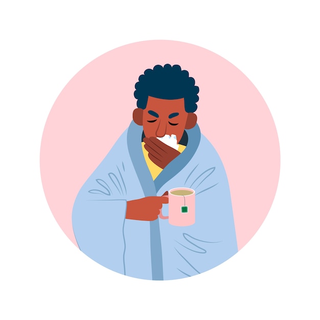 A person with a cold illustration