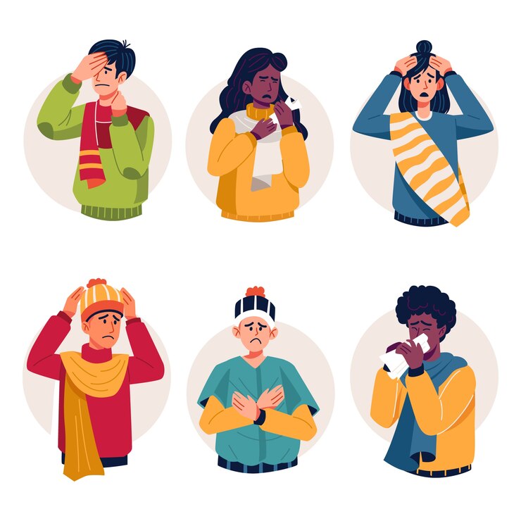 Free Vector a person with a cold