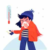 Free vector a person with a cold