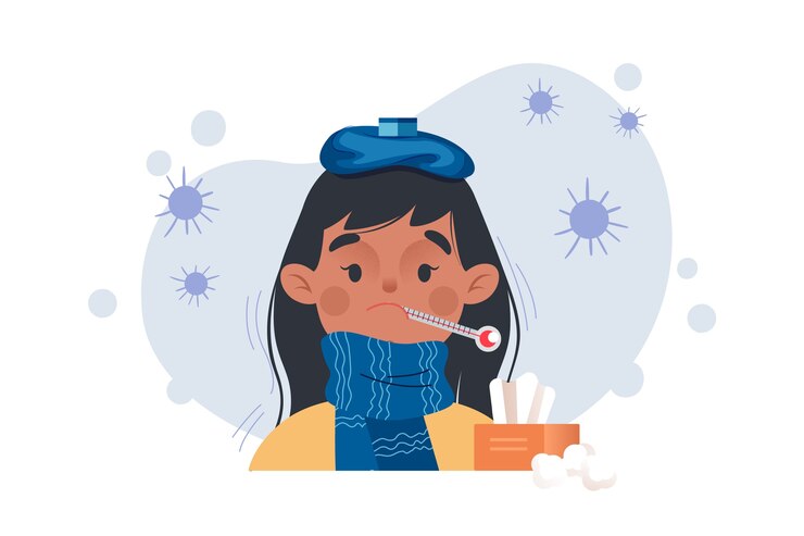 Free Vector person with cold