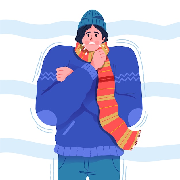 Free vector a person with a cold