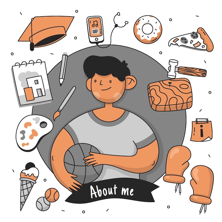 Free Vector person with hobbies and interests illustrated
