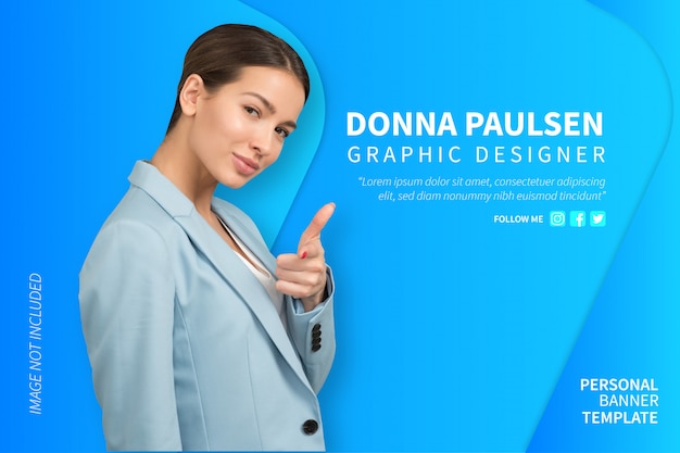 Free vector personal banner with modern background