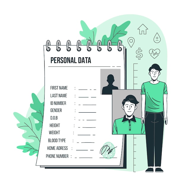 Free vector personal data concept illustration