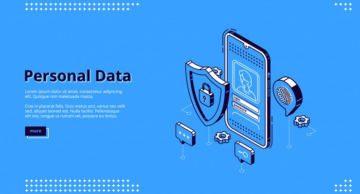 Free Vector personal data isometric landing page online access