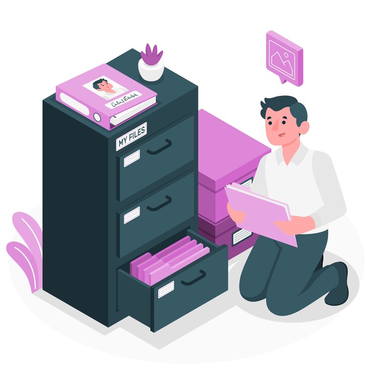 Free Vector personal files concept illustration