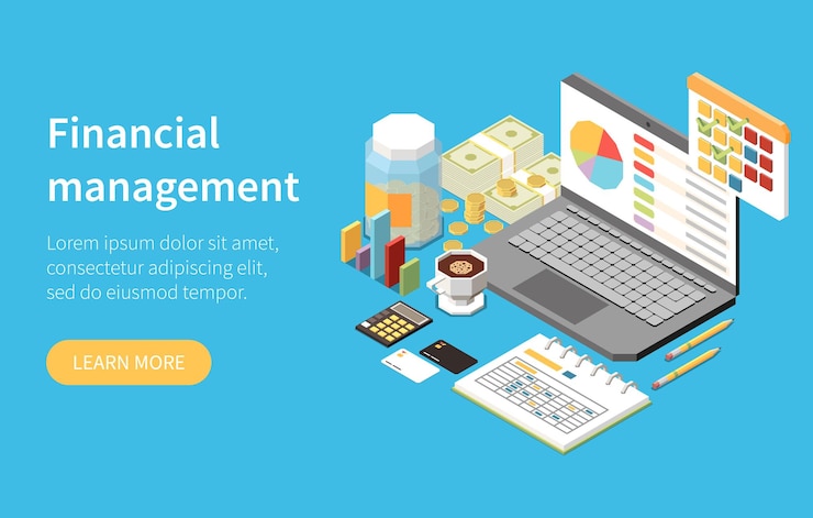 Free Vector personal finances isometric concept with digital financial management symbols vector illustration