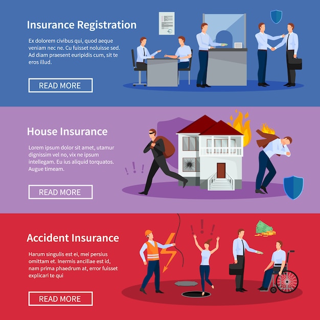 Free vector personal and house insurance banner set