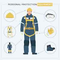 Free vector personal protective equipment poster