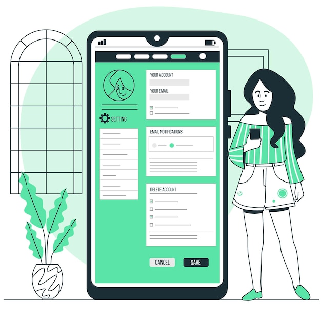 Free vector personal settings concept illustration