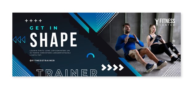 Free vector personal trainer facebook cover template design