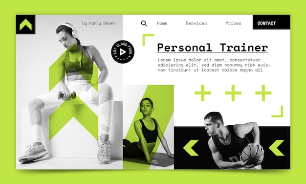 Progettazione del modello della pagina di destinazione del personal trainer