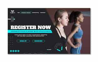 Free vector personal trainer landing page template design