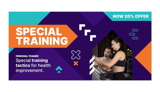 Free vector personal trainer sale banner template design