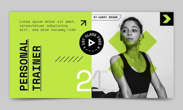 Free vector personal trainer sale banner template design