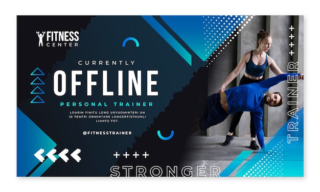 Free vector personal trainer twitch background template design