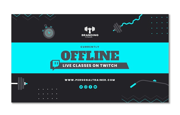 Personal trainer twitch background template design