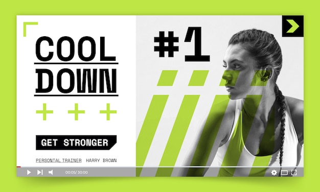Personal trainer youtube thumbnail template design