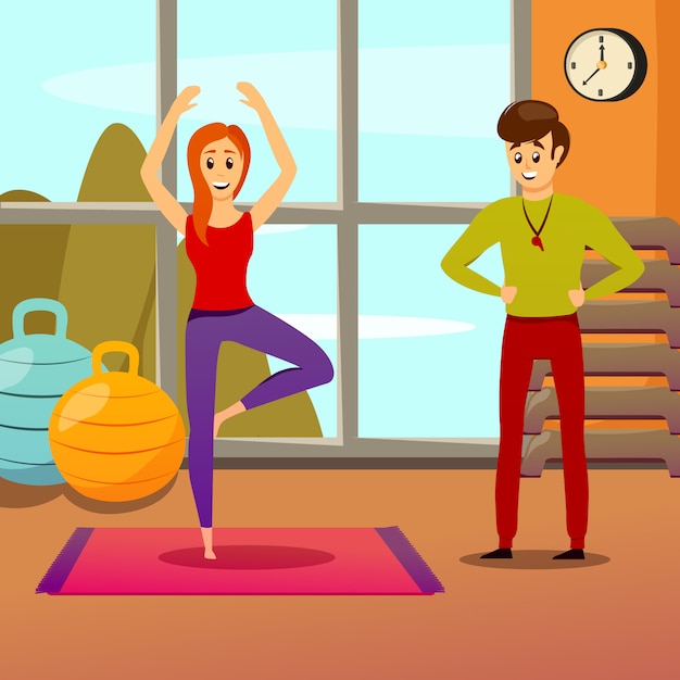 Free vector personal yoga instructor