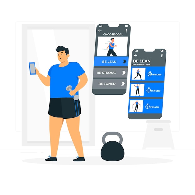 Free vector personalized workouts concept illustration