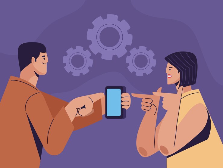 Free Vector persons indexing with gears characters