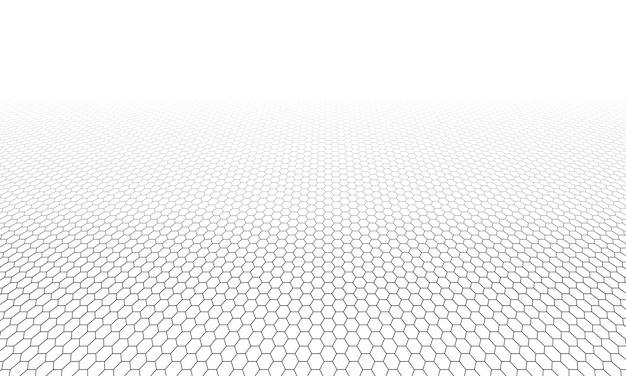 Perspective Hexagon Grid Pattern