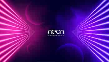 Free vector perspective neon light lines cosmic style background