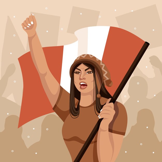 peru latino-american protests illustration