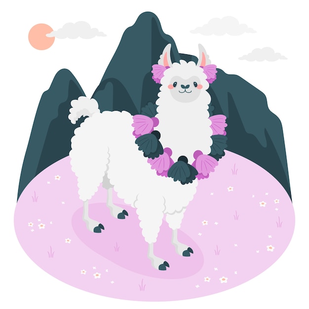 Бесплатное векторное изображение Иллюстрация концепции перуанской ламы