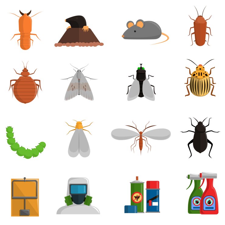 Free Vector pest icons set