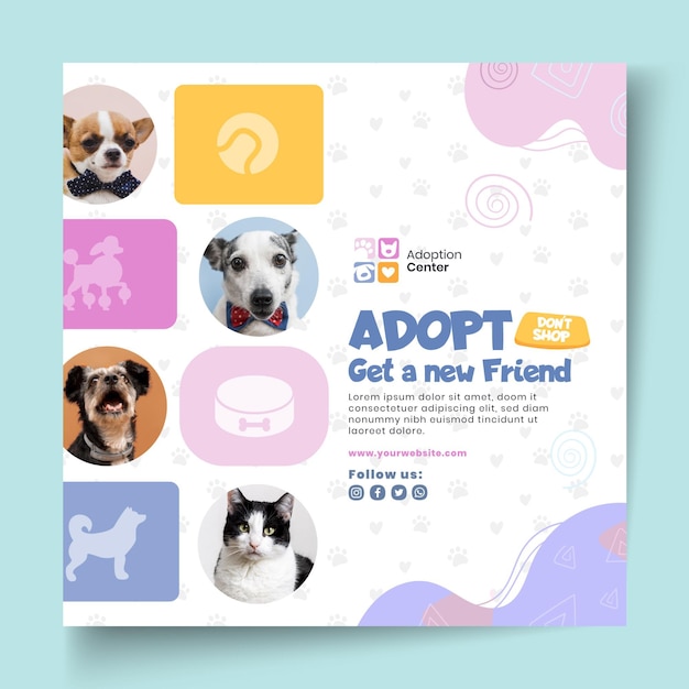 Pet adoption flyer template