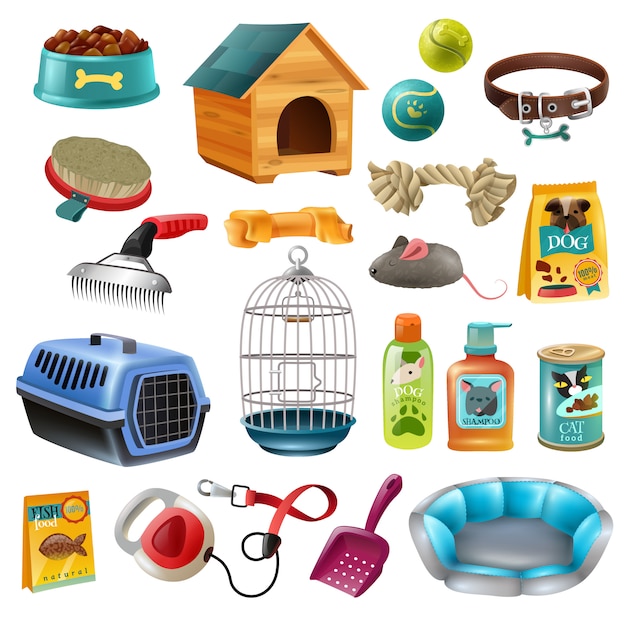 Free vector pet care elements set