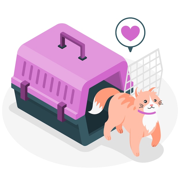 Free vector pet carrier concept illustration