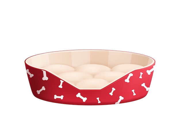 無料ベクター ペットの犬のアクセサリーのリアルな構成犬のための皿の孤立した画像食品ベクトルイラスト