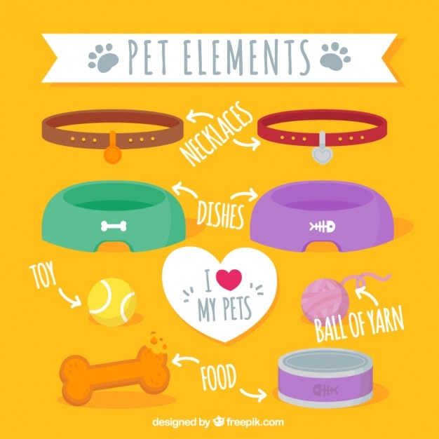 Free vector pet elements pack