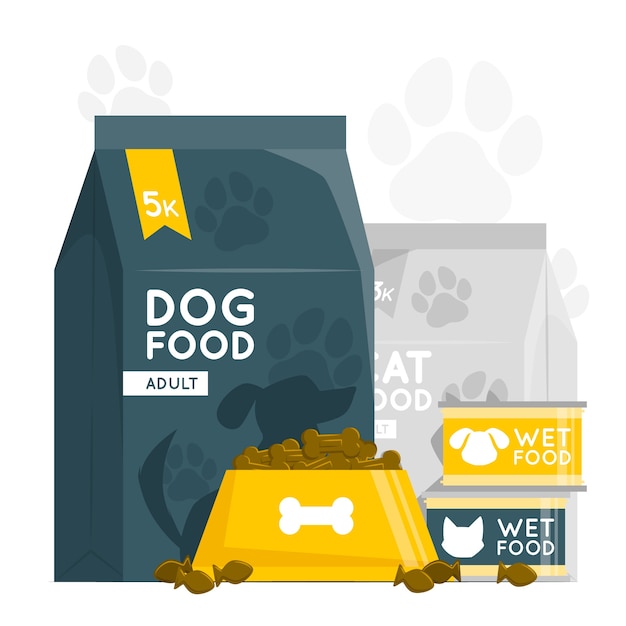 Free vector pet food concept illustration