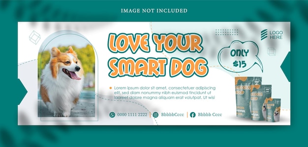 Pet food instagram social media banner template