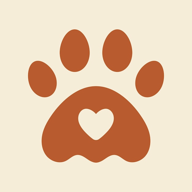 Pet logo design paw, vector for animal shop business