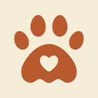 Free vector pet logo design paw, vector for animal shop business
