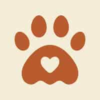 Free vector pet logo design paw, vector for animal shop business